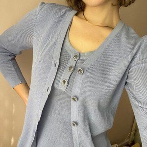 Vintage Chanel purple cardigan and tank top set